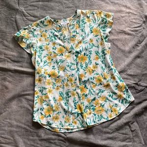 Calvin Klein yellow floral top